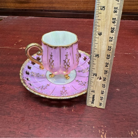 Enesco Tea China Cup & Saucer Japan Pink Gold Vintage - Picture 13 of 16